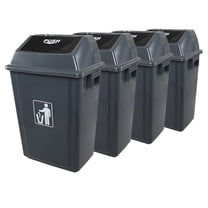 13 Gallon Plastic Kitchen Trash Can with Lid, Pack of 4