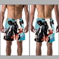 thumbnail image 3 of luoweisi Men's Beach Shorts Quick Dry Swim Trunks with Mesh Lining Cartoon Cow XL, 3 of 5