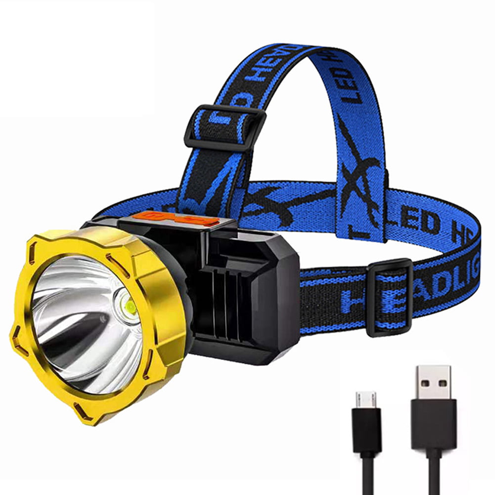 USB Rechargeable Led HeadLight Waterproof Head Torch Lamp Camping Night Fishing 
