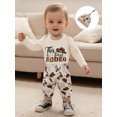 thumbnail image 3 of BemeyourBBs Baby Boys 3Pcs Western Outfits Long Sleeve Romper with Pants Hat Set, 3 of 9