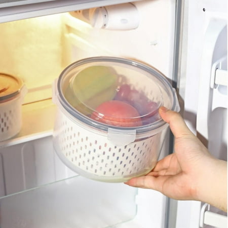 

CHGBMOK Fruit Vegetable Storage Containers for Fridge Draining Fresh Containers 3 in 1 Produce Storage Containers Large Organizer Bins with Lid & Colander on Clearance
