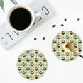 thumbnail image 5 of Disketp Christmas Hat French Bulldog Funny Coasters,6 Pcs Leather Coasters with Holder, Perfect Housewarming Hostess Gifts,Protect Furniture from Water Marks Scratch and Damage,Round Shape, 5 of 7