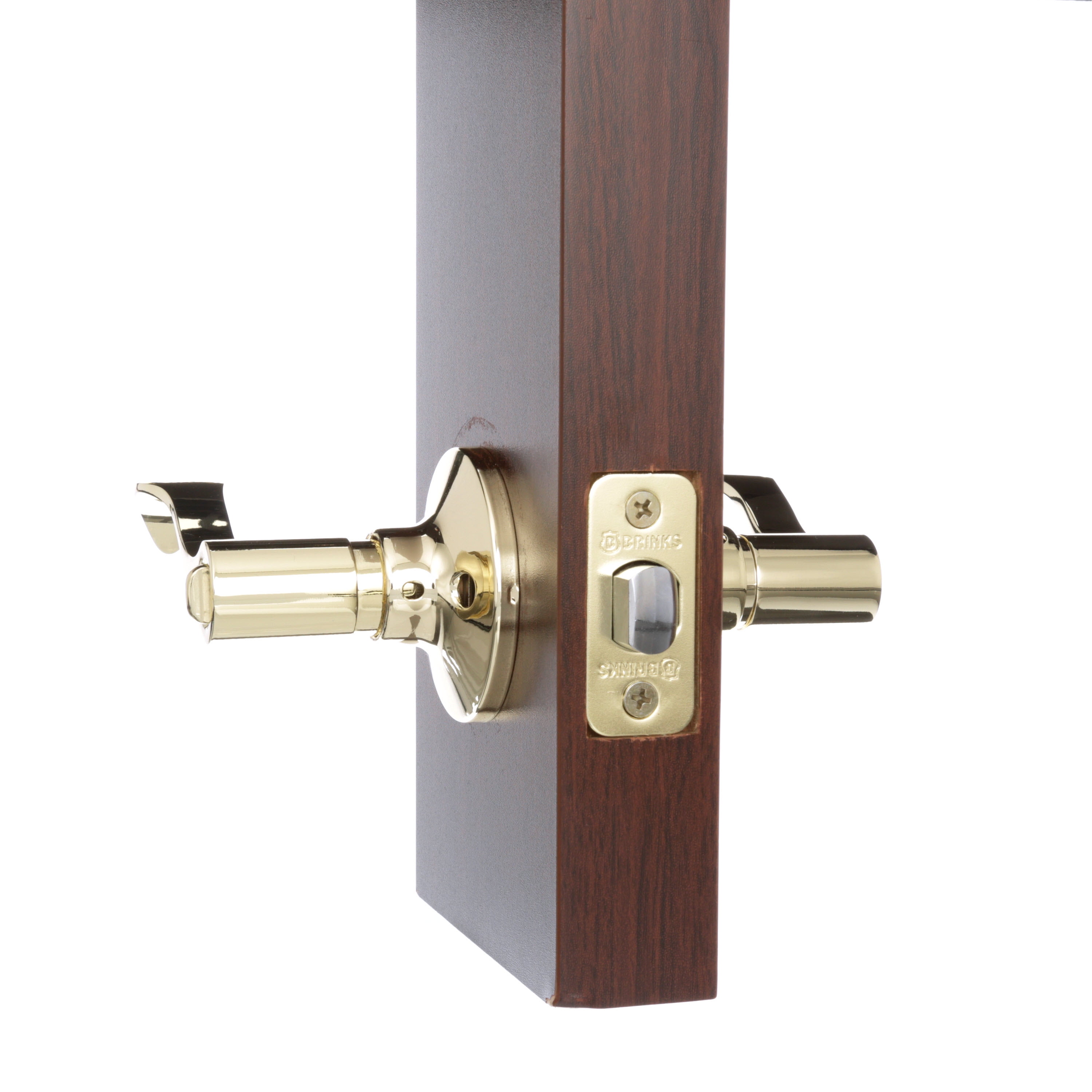 Brinks, Privacy, Bed/Bath, Wave Style Door Lever, Polished Brass Finish