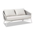 thumbnail image 2 of Rowan 63.5" Rope Barrel Back Patio Conversation Loveseat Sofa Optic White, 2 of 8