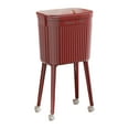 thumbnail image 2 of Bote de Basura Alto con Ruedas Papelera Alta Portátil con Tapa Deslizante Cubo para Residuos Compacto Y Grande Depósito Organizador con Ruedas Estruct rojo, 2 of 8