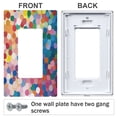 thumbnail image 3 of Yayeee Rocker Switch Wall Plate 2-Gang 4.7"x4.6" Home Decorative Outlet Cover, Light Colorful Circles, 3 of 6