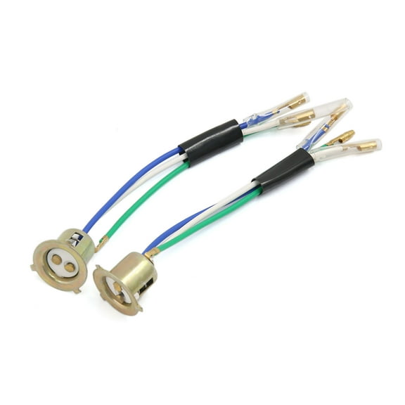 Unique Bargains  2 Pcs 3 Wires Motorcycle Scooter Headlight Head Lamps Socket Holder Adapter