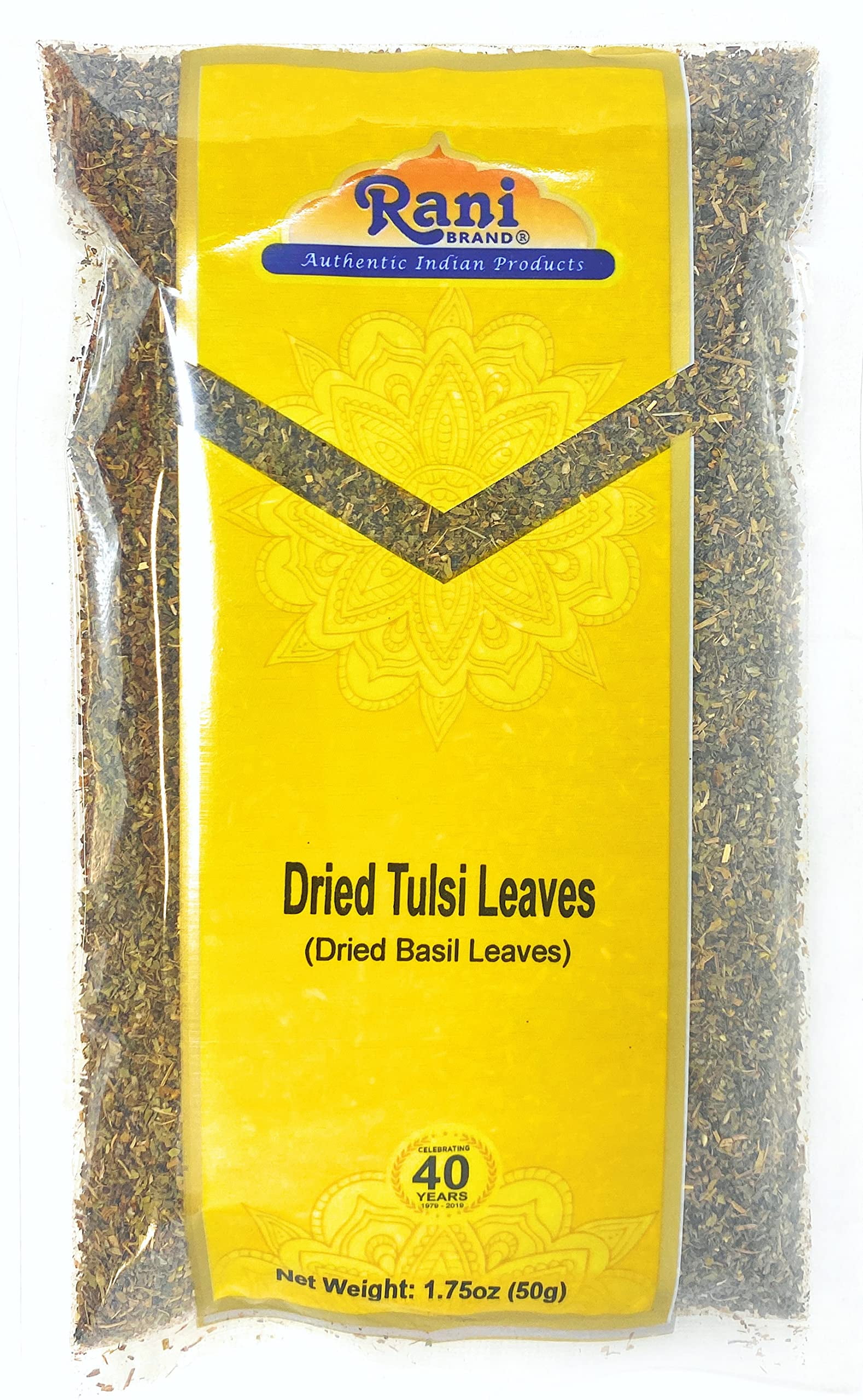 Rani Dried Tulsi (Indian Basil, Holy Basil) Leaves 1.75oz (50g) Used