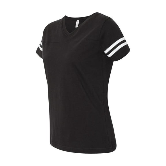 Lat Ladies' Football V-Neck Fine Jersey Tee 3537