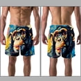 thumbnail image 3 of luoweisi Men's Beach Shorts Quick Dry Swim Trunks with Mesh Lining Monkey L, 3 of 5