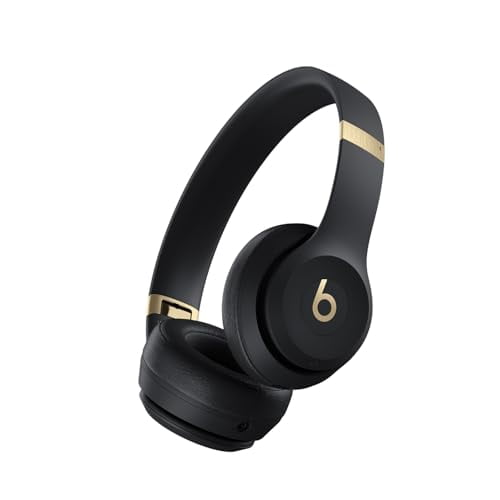 Beats Solo 4 - Auriculares supraaurales inalámbricos Bluetooth, compatibles con Apple y Android, hasta 50 horas de duración de la batería - Negro y dorado (renovado)