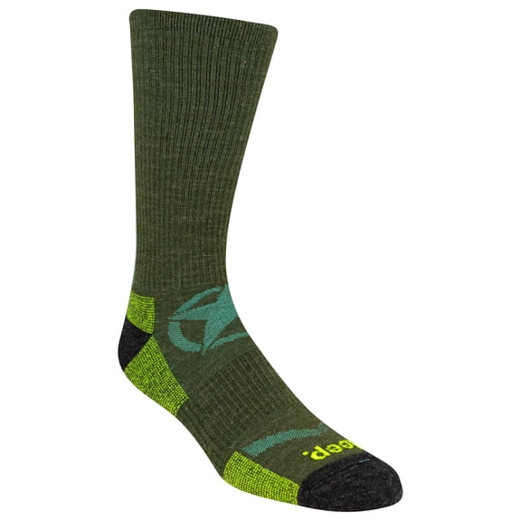 JEEP Men's Wool Blend Crew Socks - 1 Pair Pack - Moisture Wicking, Arch Support and Breathable Mesh Zones
