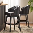 thumbnail image 2 of 360 Degree Swivel Bar Stools (Set of 2), Brown, with Stunning Nailhead Trim, 2 of 9