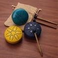 thumbnail image 1 of Mini tambor de lengüeta de acero de 3 pulgadas, kit de tambor de sanación sonora, mini tambor handpan, tambor sin preocupaciones de 6 notas, tambor sin preocupaciones B, 1 of 5