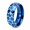 Blue, variant on Men Soccer Pattern Ring in Stainless Steel, 8mm Band with Glowing Panel Lines, US Sizes 6-12, Sporty Style for Match Days and Football Fan Birthday Gifts