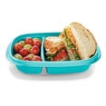 thumbnail image 2 of Rubbermaid TakeAlongs On the Go Food Storage and Meal Prep Containers, 3.7 Cup Divided Rectangle, 3-Pack, Teal Splash, 2 of 3