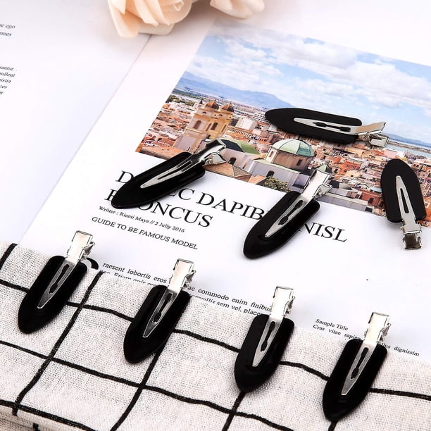 10pcs No Bend Hair Clips, No Crease Curl Pin Clips Hair Clips Barrettes For Hair Styling, Face Washing, Makeup Application (black)