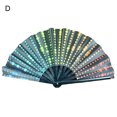thumbnail image 3 of Homerr Folding Fan Dance Fan Folding Stylish Handheld Floral Leopard Starry Print Dance for Parties Festivals Performance, 3 of 6