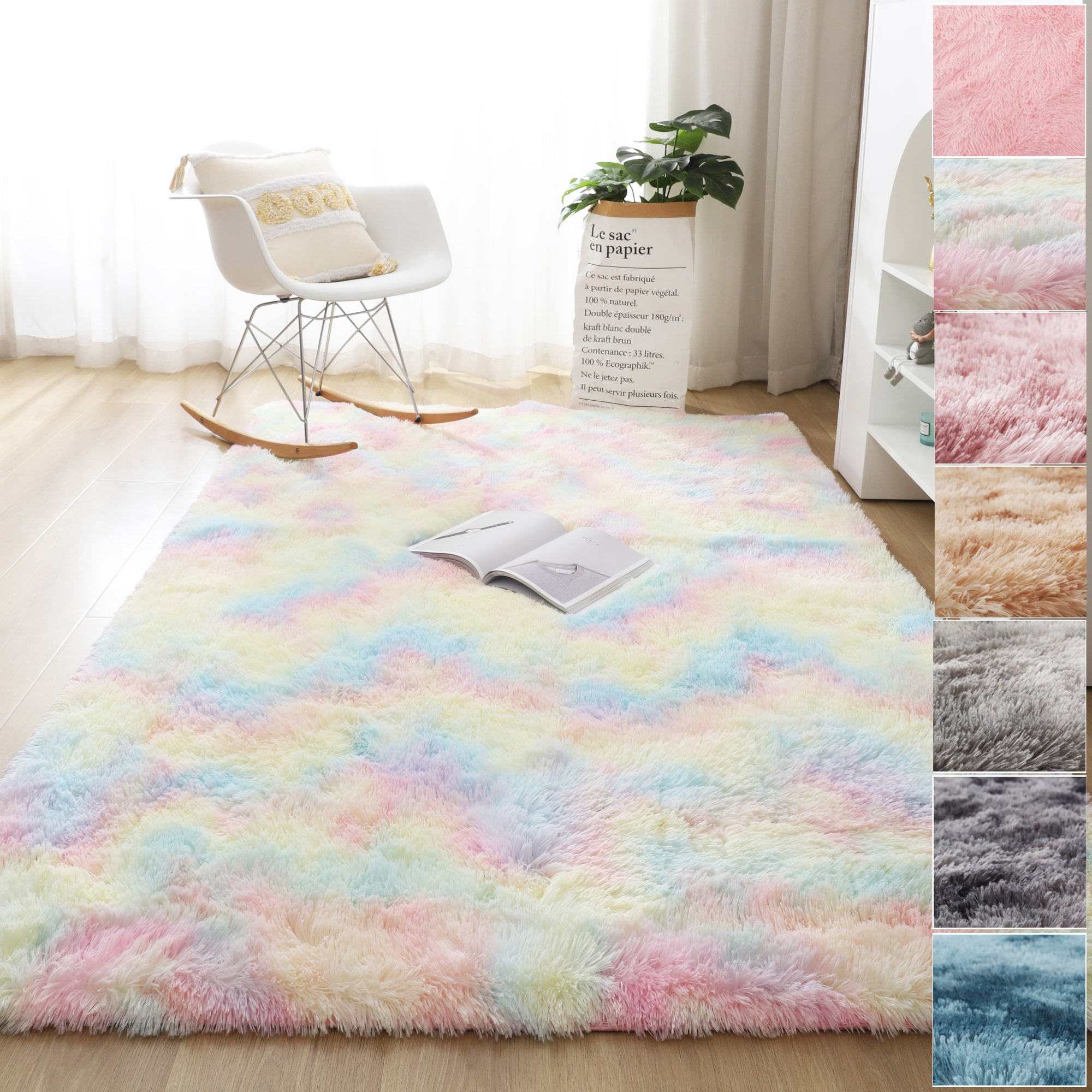 DODOING Rectangle Ultra Soft Area Rugs Fluffy Carpets for Bedroom