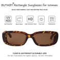 thumbnail image 3 of BUTABY Gafas de sol rectangulares para mujer, gafas de conducción retro de los años 90, marco cuadrado estrecho, protección UV400, 3 of 6