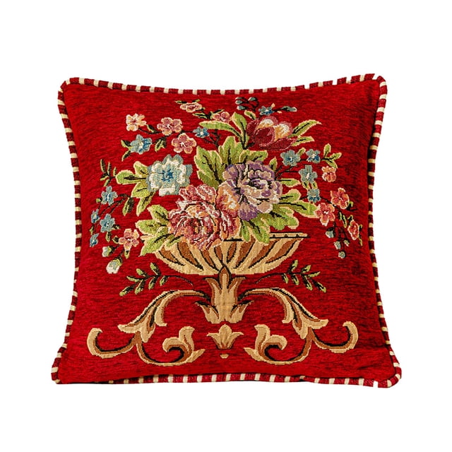 Paquete de 48 cm de ancho y 19 pulgadas de ancho con estampado floral europeo para sofá, coche, dormitorio, respaldo y fundas de almohada.