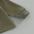 thumbnail image 6 of KEINXS Toddler Thicken Waffle Clothes Set Boy Girls Buttons Tops with Drawstring Elastic Waist Long Pants Army Green 18-24 Months, 6 of 8