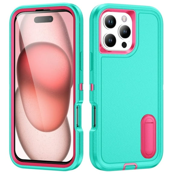 for iPhone 16 Pro Max Case, iPhone 16 Pro Max Phone Case with Built in Kickstand, Shockproof/Dustproof/Drop Proof Heavy Duty Military-Grade Rugged Protective Cover for iPhone 16 Pro Max,Green