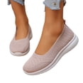 thumbnail image 2 of Women's Breathable Knit Slip-On Sneakers - Lightweight Casual Walking Shoes, Non-Slip Comfort Flats 37, 2 of 7