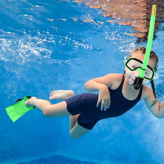 NUOLUX snorkeling goggles for kids Snorkel Set Light Green Anti-Fog Free Diving 1 Set