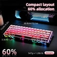 thumbnail image 3 of 61 Keys Mechanical Keyboard, 60% Layout, Hollow Shell in 6 Colors, RGB Backlit, Full N-Key Rollover, Hot-Swappable Linear Red Switch, Backlit PBT Keycaps, 3 of 9