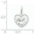thumbnail image 2 of Beautiful Sterling Silver Satin Angel Heart Charm, 2 of 2