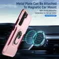 thumbnail image 4 of Nalacover Military Grade Heavy Duty Case for Samsung Galaxy S23, Rugged Rotated Ring Holder Kickstand Bracket Cover with Magnetic Car Mount Soft TPU Shockproof Lens Protective Case,Pink, 4 of 8