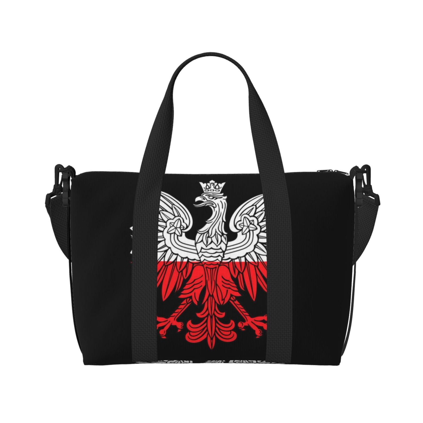 Travel Duffel Bag Polish Flag White Eagle Sports Tote Gym Bag Shoulder Weekender Overnight Bag For Women Men