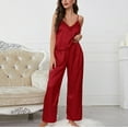 thumbnail image 2 of Sngxgn Pajamas Women's Long Sleeve Sleepwear with Long Pants Soft Loungewear Pj Set(Red,S), 2 of 4