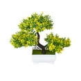 thumbnail image 1 of Artificial Plants Pine Simulation Bonsai Small Bonsai Small Tree Tree Pot Potted Plastic Home Living Room Table Decor Party Craft Yellow, 1 of 8