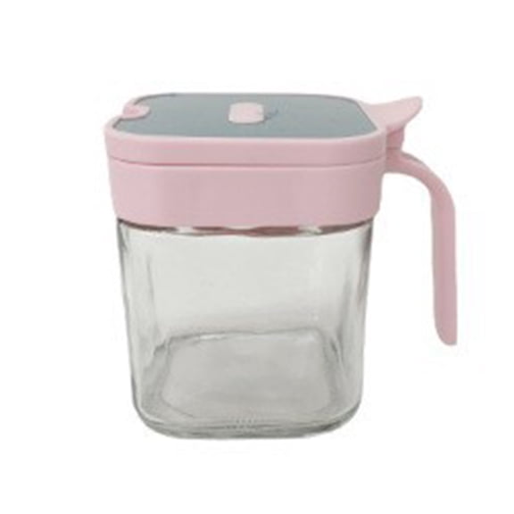 Nkmbld Spice Storage Containers Kitchen Transparent Seasoning Jar Sealed Proof Quantitative Condiment Jar Large Opening Glass Jar, Pink