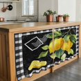 thumbnail image 6 of Yellow Lemon Tier Curtains 36 Inch Length, Summer Botanical Black White Checkered Cafe Short Curtains for Bathroom Over Sink, Small Kitchen Curtain Light Filtering Tiered Drapes 2 Panels 27.5"Wx36"L, 6 of 8
