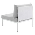 thumbnail image 5 of Sofa Middle Chair, Sunbrella, Aluminum, Metal, Steel, White Grey Gray, Modern Contemporary Urban Design, Outdoor Patio Balcony Cafe Bistro Garden Furniture Hotel Hospitality, 5 of 8
