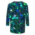 thumbnail image 4 of Mgmyaa Women's Sequin Printed Blouses 3/4 Sleeve Crew Neck Tops Casual Fashion T-Shirts, 4 of 5