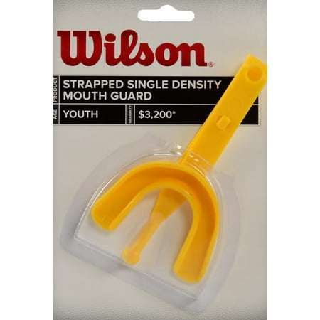 Wilson Mouthguard, Youth with Strap, Yellow (Best Mouthpiece For Youth Football)