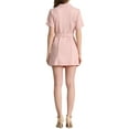 thumbnail image 3 of Allegra K Junior's Solid Double-Breasted Turn-Down Collar Casual Belted Dress, 3 of 5