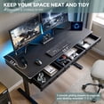 thumbnail image 4 of Aitjunz 55.1" Electric Standing Desk with 3 Drawers, Height-Adjustable Gaming Computer Desk with Memory Preset for Home Office, Black, 4 of 8