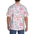 thumbnail image 3 of Balery Cute Sheep Camisa Casual de Manga Corta con Botones para Hombre, Texturizada, Estilo Cubano, para Playa, Verano-Large, 3 of 5