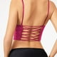 thumbnail image 4 of Camisola de poliéster con espalda descubierta y perspectiva de gasa de malla de color sólido para mujer, 4 of 4