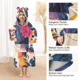 thumbnail image 3 of FORMRS Wearable Blanket Hoodie with Sleeves for Kids Cozy Flannel Sweatshirt, Flowers Pattern Style, 3 of 7