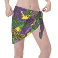 thumbnail image 3 of Disketp Mardi Gras7 Women Swimsuit Cover Up Short Chiffon Summer Beach Sarong Bikini Wrap Skirt Bathing Suit, 3 of 7