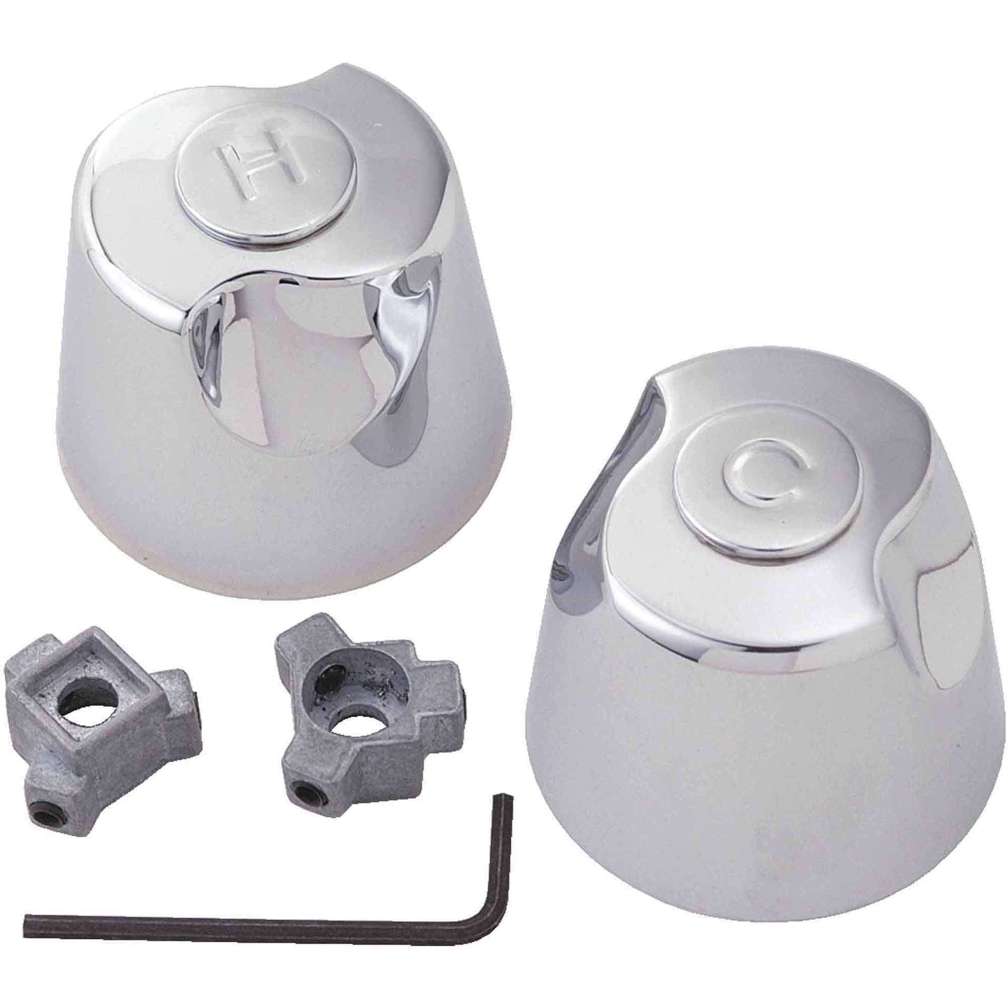 Universal Chrome Faucet Handles, 2Pack