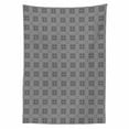 thumbnail image 2 of Black and White Tablecloth, Monochrome Abstract Floral Repeating Motifs in Square Shape with Waves, Rectangle Satin Table Cover for Dining Room and Kitchen, 52" X 70", Black and White, by Ambesonne, 2 of 2