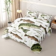 thumbnail image 3 of Feelyou Largemouth Bass Fishing Quilt Full for Men, Natural Stream Marine Full Bedspread Sets, Green, 3-Piece, 3 of 7