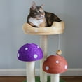 thumbnail image 4 of THE LICKER STORE Pixie 22.5" 3-Tier Cottage Sisal Mushroom Cat Tree with Scratching Posts, Napping Perch, and Dangling Bell Toy, Multi, CTR1001A, 4 of 9